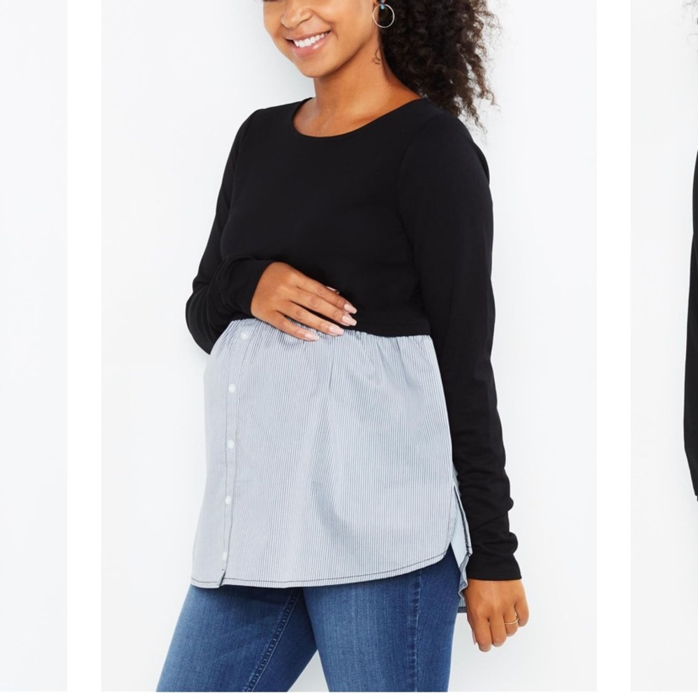 Motherhood Maternity skirted ponte top large